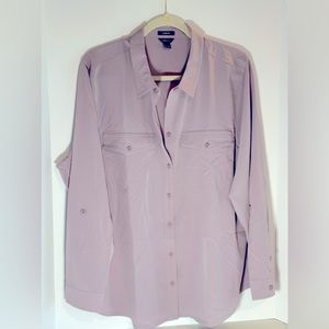 Eddie Bauer Classic Fit button down cuffed sleeve shirt in lavendar NWOT. XXL.